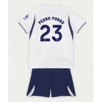 Camisa de Futebol Tottenham Hotspur Pedro Porro #23 Equipamento Principal Infantil 2026-27 Manga Curta (+ Calças curtas)